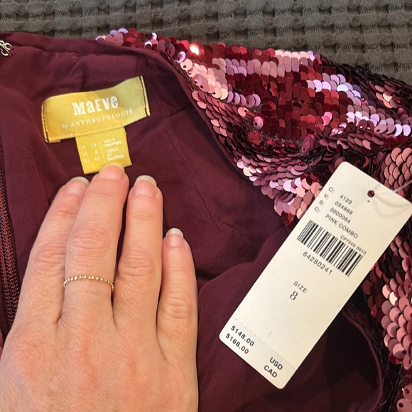 NWT Anthro Houndstooth Sequin Pencil Skirt Size 8 - Picture 3 of 6